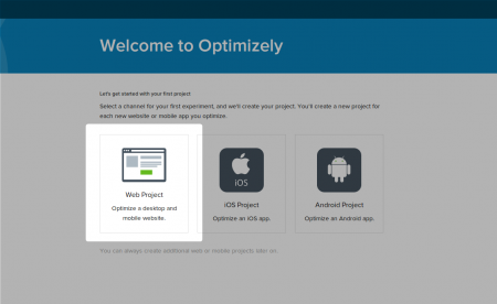 Optimizely- Create an application
